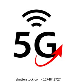 5G, high speed, WiFi connection icon. Vector. Isolate on white background.