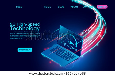 5g High-speed Technology concept. Network Communication Wireless Internet. network connection fastest internet. isometric flat design vector illustration