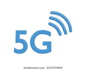 Ilustração de renderização 3d do ícone 5G 
