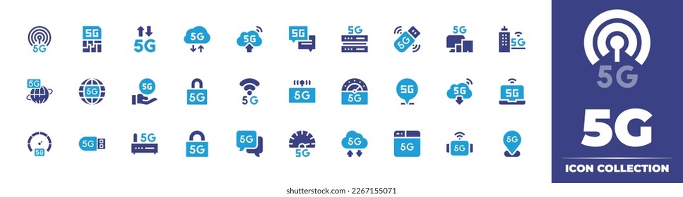 5G icon collection. Duotone color. Vector illustration. Containing 