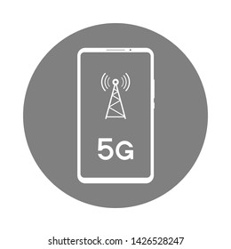 5G icon. Fifth generation cellular network technology. Vector.