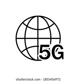 5G icon. Internet button with white background vectot