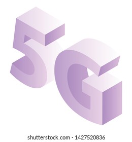 5g icon. Isometric of 5g vector icon for web design isolated on white background