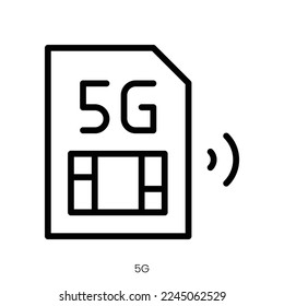 5 g. Diseño De Estilo De Arte De Línea Aislado En Fondo Blanco