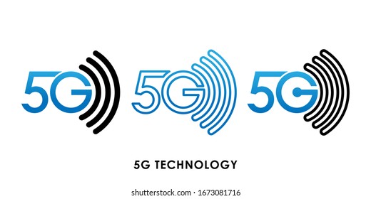 Vektorillustration des 5G-Icons. Design der Vektorillustration für die Internetverbindung mit 5G. 5G Netzwerk-Technologie Vektorillustration Illustration für Website, Zeichen, Symbol, Logo, App, UI.