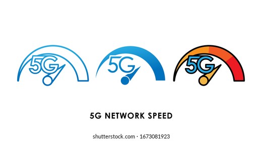 Icono 5G ilustración vectorial. Diseño de plantilla vectorial de conexión a Internet 5G. Ilustración vectorial de tecnología de red 5G para sitio web, signo, símbolo, logotipo, aplicación, UI.