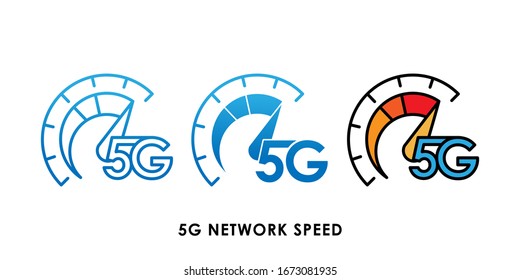 Icono 5G ilustración vectorial. Diseño de plantilla vectorial de conexión a Internet 5G. Ilustración vectorial de tecnología de red 5G para sitio web, signo, símbolo, logotipo, aplicación, UI.