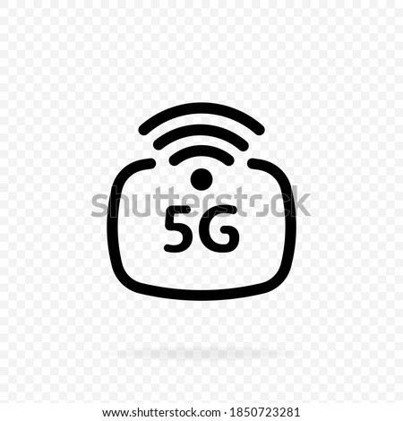 5g icon. 5G network wireless systems and internet. Communication network. 5rd generation network logotype or telecommunication standard concept. Vector on transparent background.