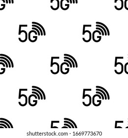 5g Icon Seamless Pattern, Fifth Generation Wireless Technology Icon Vector Art Illustration