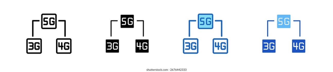 5G-Symbolsatz - Kollektion mit mehreren Stilen