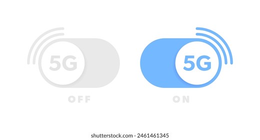 5G Icon Schalter. 5G-Drahtlostechnologie 
