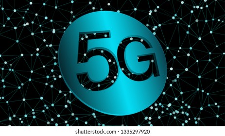 5G icon vector 3d design project
