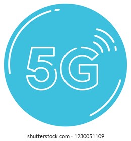 5g icon. Vector technology icon network sign 5G. Illustration mobile internet 5g sign in flat style.