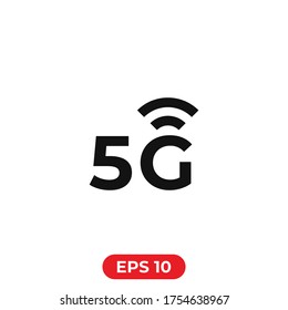 5G icon vector.5G network symbol.5G communication sign