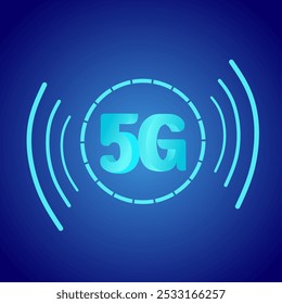 Iconos 5G 3D con red celular