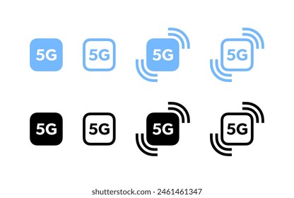 Red de iconos 5G. Iconos de tecnología inalámbrica de red