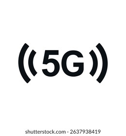 5G icons. Vector illustrations, high-speed mobile internet, signal strength, and connection symbols. Network wireless technology icons on  white isolated background