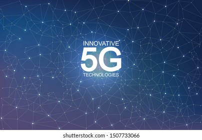 5G Innovative technologies abstract composition vector. Light sparkles and glitter. Future theme