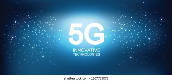 5G Tecnologías innovadoras vector de composición abstracta. Los destellos y el brillo. Tema futuro