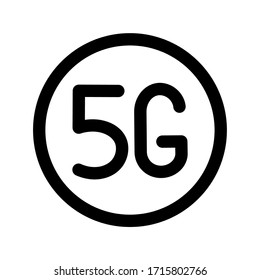 5g inscription in a circle. Simple vector icon.