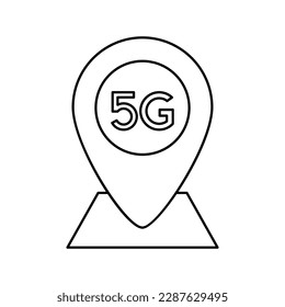 icono de línea de punto de acceso a Internet 5G