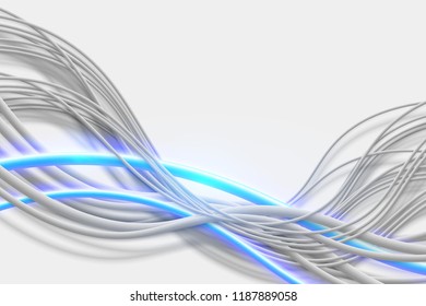 Cabello de Internet de 5G. Cable de datos. Fondo de cables y cables.Fondo del vector abstracto. 