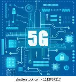 5g Internet connection. Abstract modern gradient light style concept.