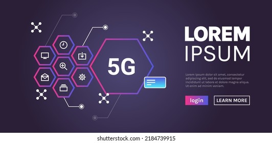 5G internet connection speed futuristic concept and online wireless system connection technology flat vector illustration.