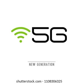 5g Internet Connection Speed Sign Over Futuristic Low Poly Mesh Wireframe On Blue Background Vector Illustration. 5G Vector Icon. 5th Generation Wireless Internet Network Connection Information