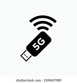 5G For Internet & Electronic Device Icon - Vector, Sign and Symbol for Design, Presentation, Website or Apps Elements.