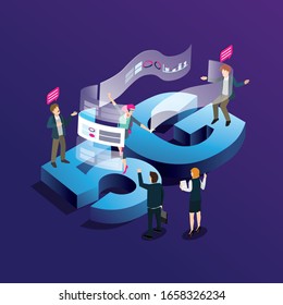 5G internet fast speed connection for modern technology 