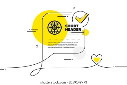 5g Internetsymbol. Markierungsblase für kontinuierliche Linie. WLAN-Netzwerk-Schild. Symbol für mobile Datenübertragung. 5g Internet-Symbol im Chat-Kommentar. Sprich mit Herzensbanner. Vektorgrafik