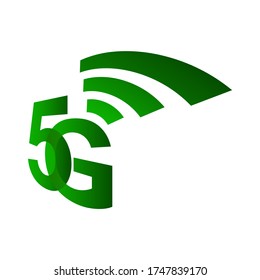 Icono de Internet 5G. Tecnología de quinta generación. Logo inalámbrico. Vector aislado sobre fondo blanco.