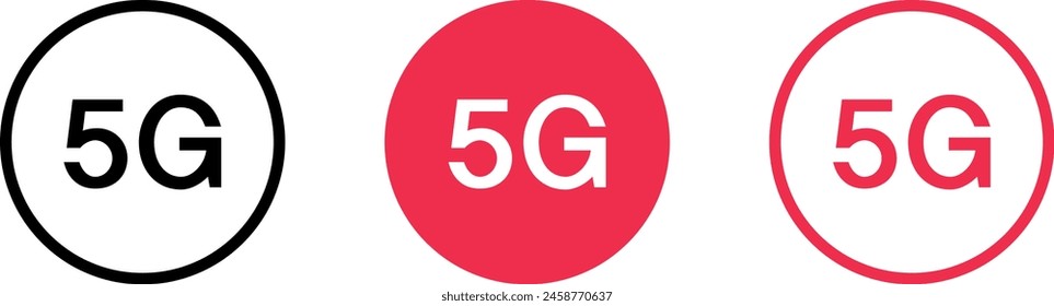 5G internet icon, symbol in lined, isolated and colored style. Vector illustration