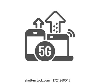 5g Internet Icon. Zeichen für Wireless-Technologie WiFi-Symbol für mobile Geräte. Klassischer Flachstil. Qualitätsdesign Einfaches 5g Internet Icon. Vector