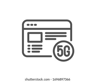 Icono de línea de Internet 5g. Signo del navegador web Wifi. Símbolo de calidad de conexión. Elemento de diseño de calidad. Trazo editable. Icono de Internet de 5g estilo lineal. Vector