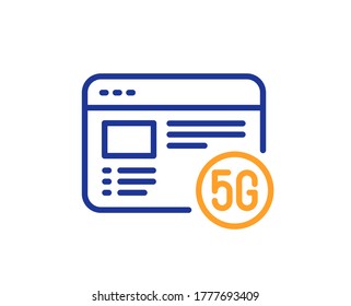 5g internet line icon. Wifi web browser sign. Connection quality symbol. Colorful thin line outline concept. Linear style 5g internet icon. Editable stroke. Vector