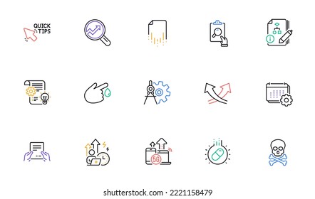 5g internet, Quick tips and Recovery file line icons for website, printing. Collection of Algorithm, Capsule pill, Analytics icons. Inspect, Receive file, Blood donation web elements. Vector