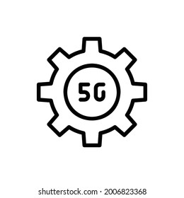 5G Internet Setting Line Symbol Logo Illustration Vektorgrafik isoliert. 5G und Technology Icon-Set. Geeignet für Webdesign, Logo, App. 64x64 Pixel perfekt.