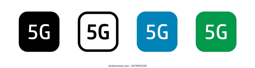 5g conjunto de señales de internet. Conjunto de iconos de la torre de conexión. Internet y conexión móvil. Botones o signos 5G aislados sobre fondo blanco.