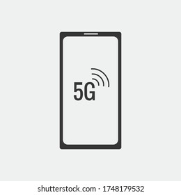 5G internet speed vector icon phone network