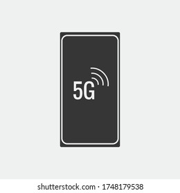 5G internet speed vector icon phone network