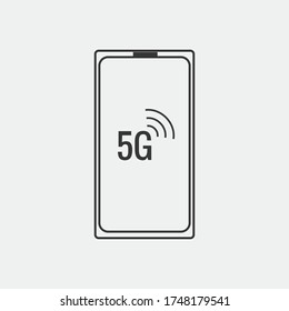 5G internet speed vector icon phone network