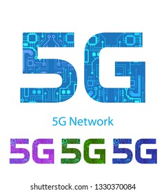 5G label set .High Speed Internet .Vector technology icon network sign 5g.
