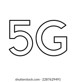 5g line icon vector illustration