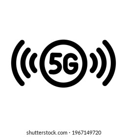 5g line vector icon. Network internet connection symbol or logo. Stock vector illustration