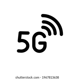 5g line vector icon. Network internet connection symbol or logo. Stock vector illustration