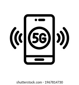 5g line vector icon. Network internet connection symbol or logo. Stock vector illustration