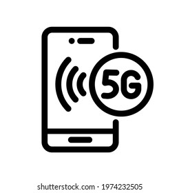 5g line vector icon. Network internet connection symbol or logo. Stock vector illustration