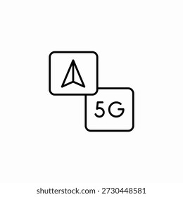 Vector de signo de ícono de ubicación 5g